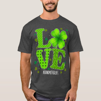 Camiseta Love Grandmother Green Plaid Leopard Patricks Day