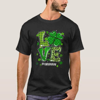 Camiseta Love Granny Green Plaid Leopard St Patrick's Day C