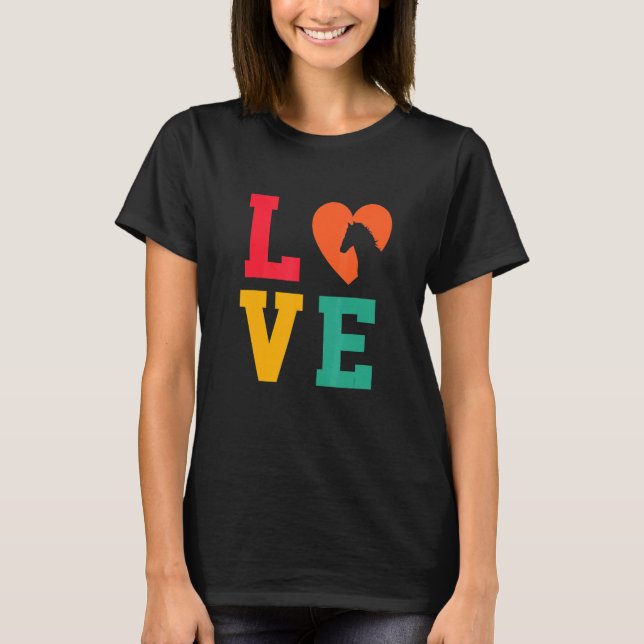 Camiseta Love Graphic Horse Lover Equestrian Rider Horses F (Frente)