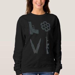 Camiseta Love Guns Pistol Ar15 Rifle Bullets Emenda ao segu
