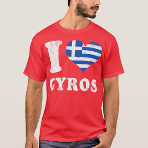 Camiseta Love Gyros Grego Comida Grécia Flag