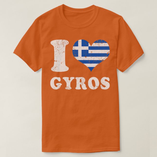 Camiseta Love Gyros Grego Comida Grécia Flag (Frente do Design)