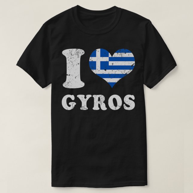 Camiseta Love Gyros Grego Comida Grécia Flag (Frente do Design)