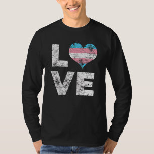 Camiseta Love Heart Gay Transgender Flag Community Pride Tr