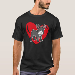 Camiseta Love Heart Graphic Bulldog Francês Dia de os namor