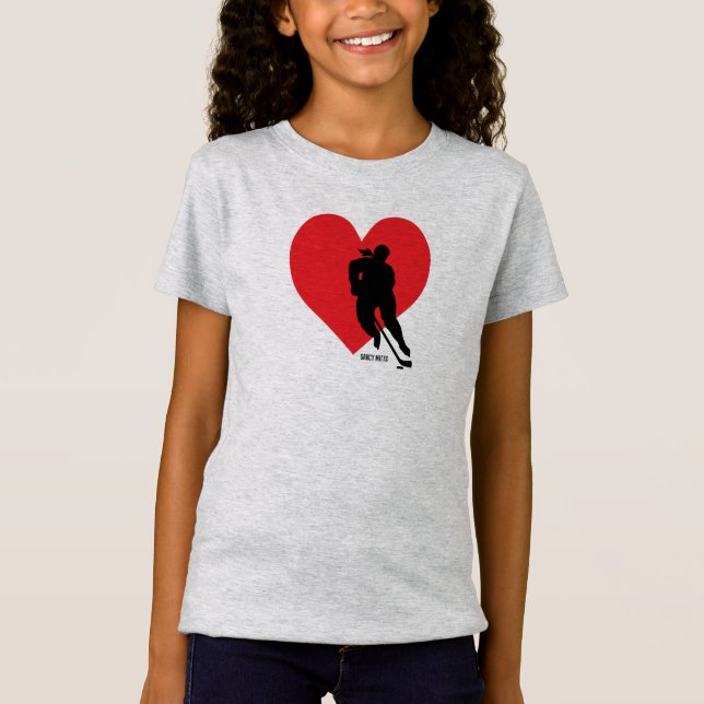 Camiseta Love Heart Hockey Girls (Frente)