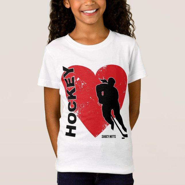 Camiseta Love Heart Hockey Girls (Frente)