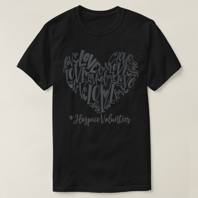 Camiseta Love Heart Hospice Volunter Dia de os namorados Gi (Frente do Design)
