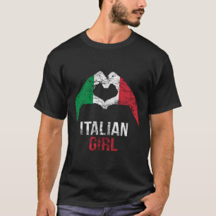 Camiseta Love Heart Italy Flag Proud Vintage Mulher Italian