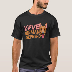 Camiseta Love Heart Paw German shepherd Cachorro K9
