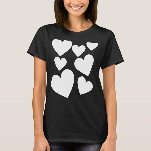 Camiseta Love Hearts Graphic Fashion Womanu2019s Ladies Gir (Frente)