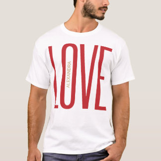 Camiseta Love High Letters Monograma Red Dourada Clean Desi