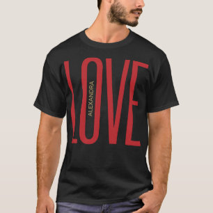 Camiseta Love High Letters Monograma Red Ouro Clean Design