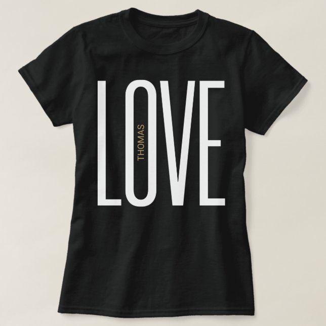 Camiseta Love High Letters Monograma White Chic Design (Frente do Design)