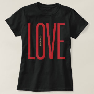 Camiseta Love High Letters Red Ouro Monograma Chic Design