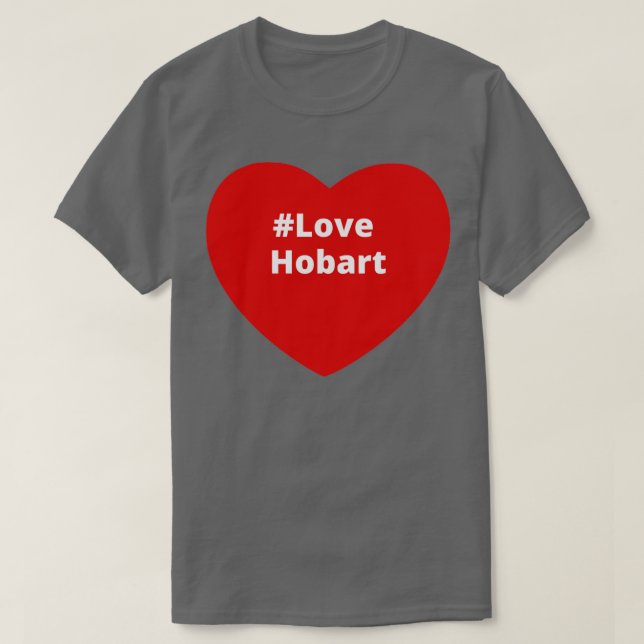 Camiseta Love Hobart Hashtag Heart (Frente do Design)