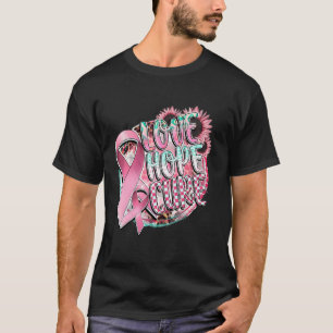 Camiseta Love Hope Cure Sunflower Pink Friso Cancer