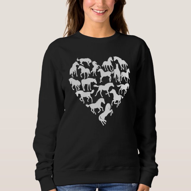 Camiseta Love Horse Heart Silhouette Equestrian Owner Farm  (Frente)