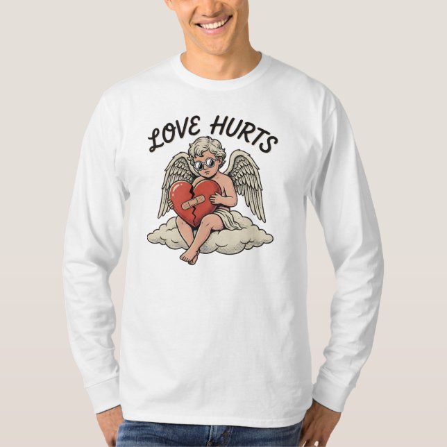 Camiseta Love Hurts Cupid Angel (Frente)
