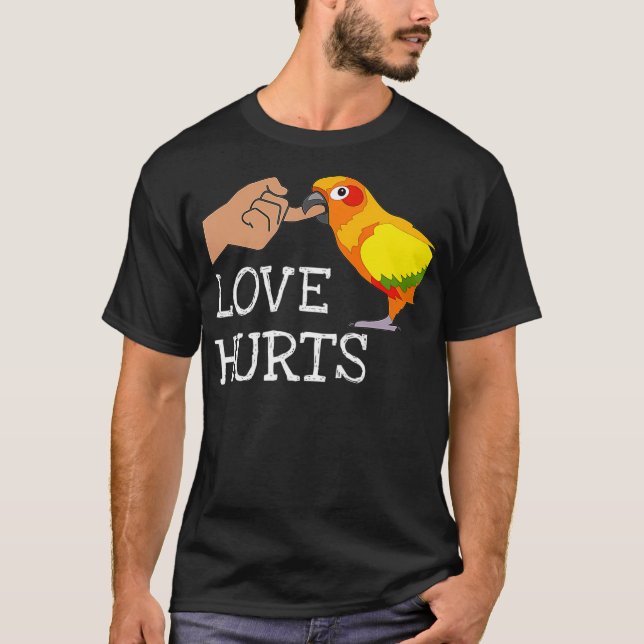 Camiseta Love Hurts Sun Conure For Sun Conure Parrot (Frente)