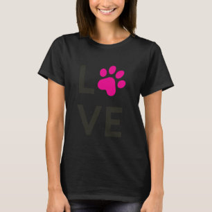 Camiseta LOVE Impressão de Pata u2013 Design Fofo para Aman