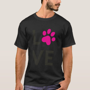 Camiseta LOVE Impressão de Pata u2013 Design Fofo para Aman