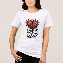 Camiseta Love Is Loud – Grunge Punk Heart with Spikes
