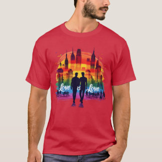 Camiseta Love is Love Celebrate Pride and Diversity retro