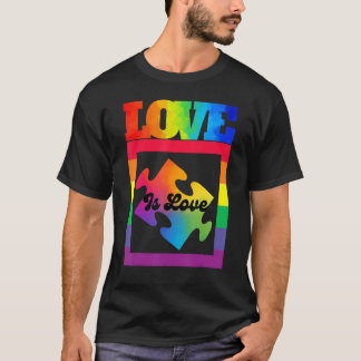 Camiseta Love is Love Jigsaw Rainbow LGBT Gay Lesbian Bi Tr