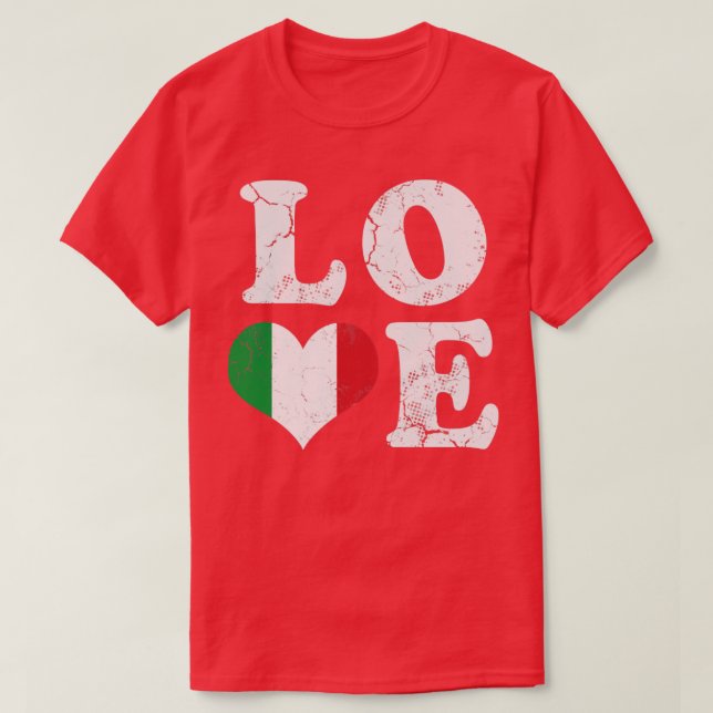 Camiseta Love Italy Flag Italia Italiana Heritage Family (Frente do Design)