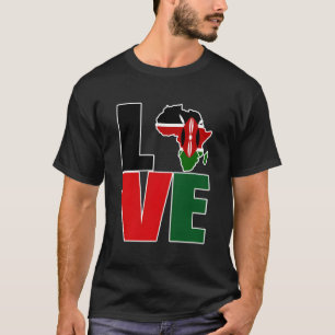 Camiseta Love Kenya With Kenyan Flag in Africa Map Kenyan P