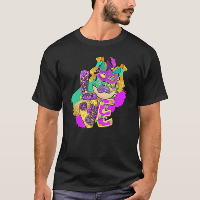 Camiseta Love King Cake Funny Mardi Festa Carnaval (Frente)