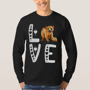 Camiseta Love Kinkajou Night Walker Prehensil Animal Heart