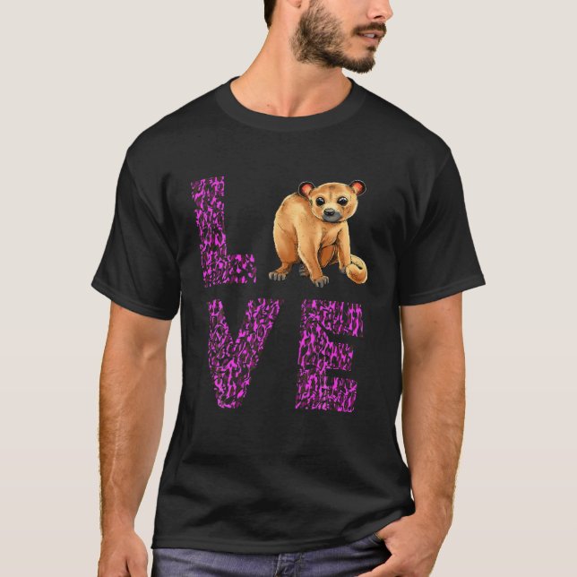 Camiseta Love Kinkajou Purple Leopard Night Walker Kinkajou (Frente)
