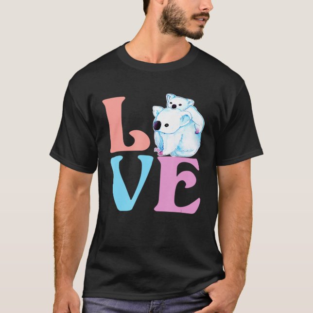 Camiseta Love Koala Bears Espelhou A Bonita Para Koala Bear (Frente)