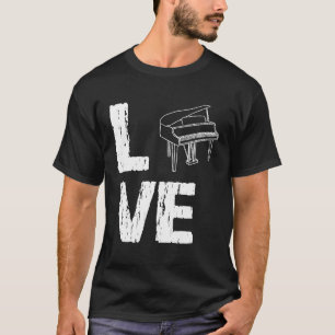 Camiseta Love L O V E Piano Pianista Divertido Grande Piano
