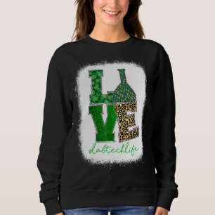 Camiseta Love Lab Tech Life Shamrocks Leopard Happy Rua Pat