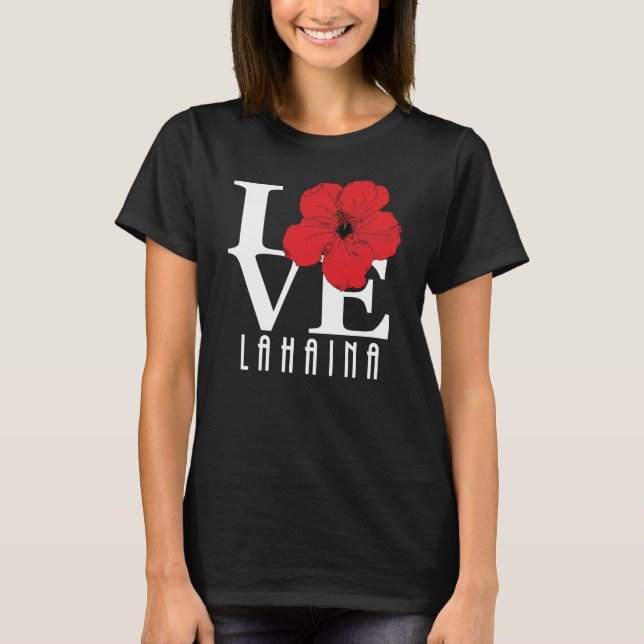 Camiseta LOVE Lahaina Red Hibiscus (Frente)