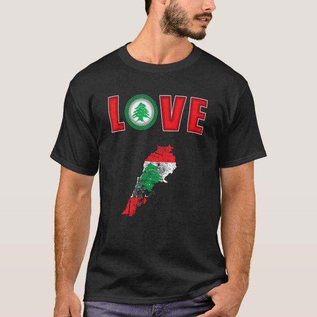 Camiseta Love Lebanon Day Lebanon Map Lebanese For Man Woma (Frente)
