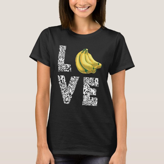Camiseta Love Leopard Banana Vegan Food Summer Fruit Vegeta (Frente)
