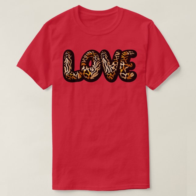 Camiseta Love Letters Animal Print Cheetah Leopard Heart Va (Frente do Design)