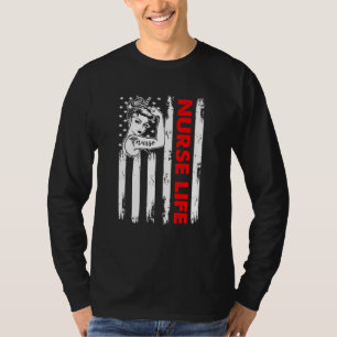 Camiseta Love Life Enfermeira 4 de julho American Flag Patr