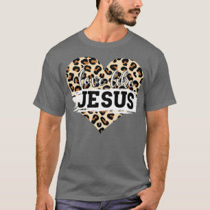 Camiseta Love Like Jesus Leopard Christian Jesus Lovers Fai