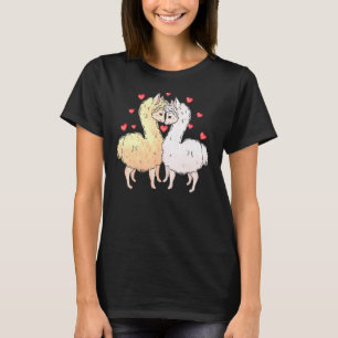 Camiseta Love Llama Casais Corações Retro Groovy 70s Valent