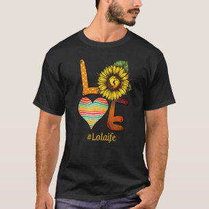 Camiseta Love Lola Life Grandma Sun Flower Dia de as mães