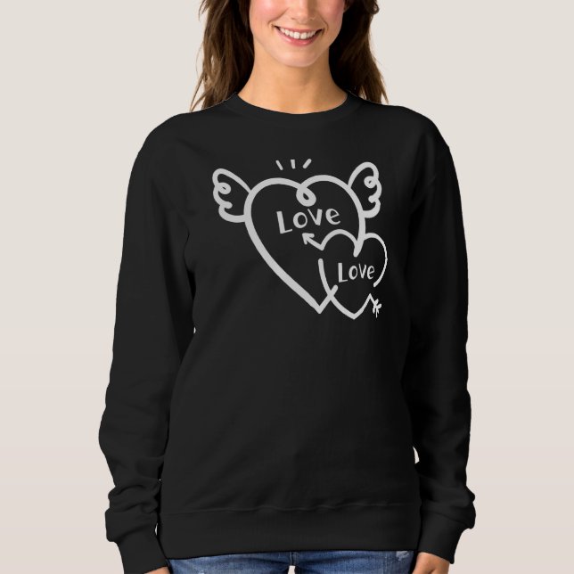 Camiseta Love Love Heart Arrow Wings Graphic Design (Frente)
