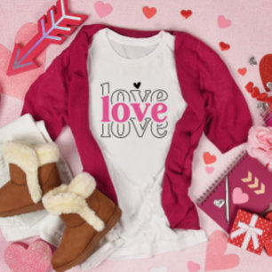 Camiseta Love Love Love Dia de os namorados