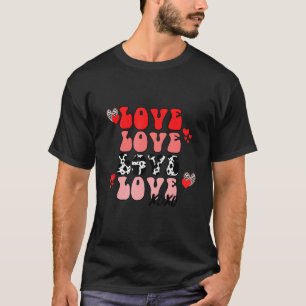 Camiseta Love Love Love Love Xoxo Feliz dia de os namorados