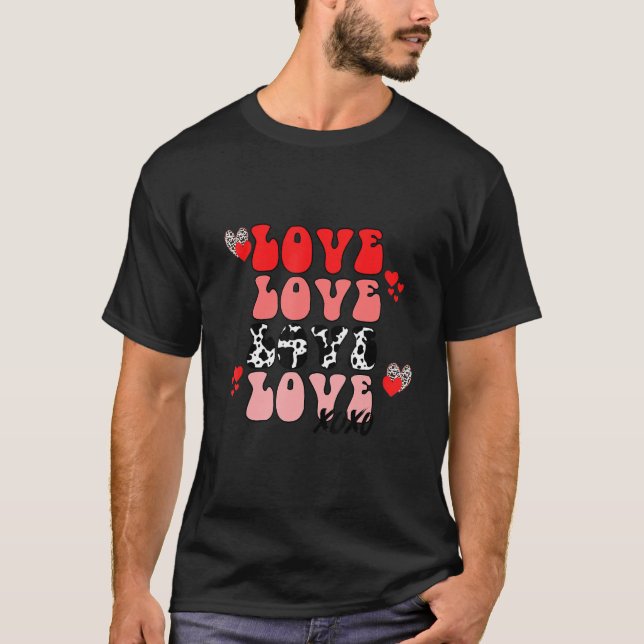 Camiseta Love Love Love Love Xoxo Feliz dia de os namorados (Frente)