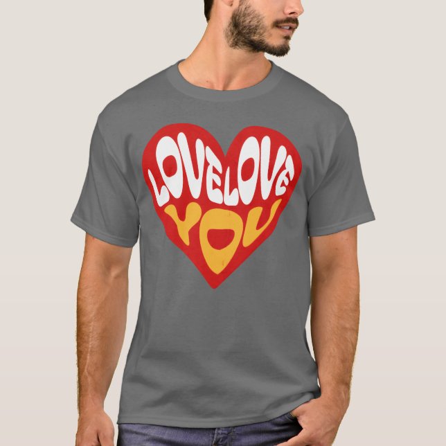 Camiseta LOVE LOVE YOU retrô (Frente)